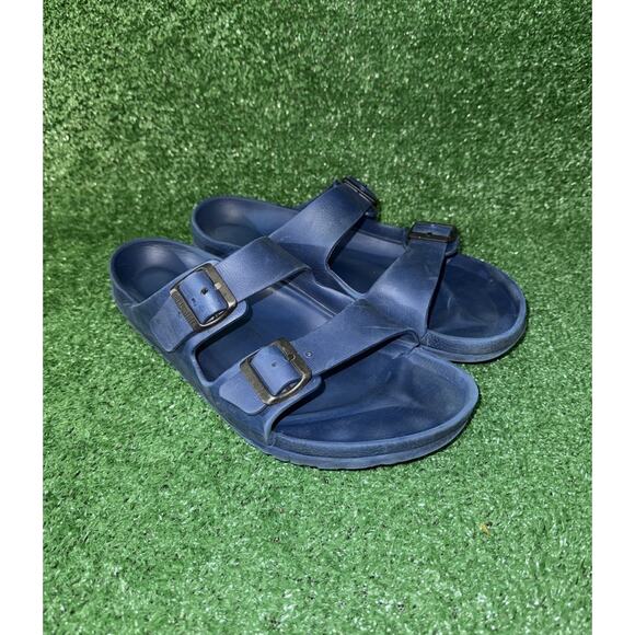 Birkenstock Sandals Eva Arizona Mens Size 13 Navy Blue Slip On Slide Shoe Strapy - Picture 3 of 10